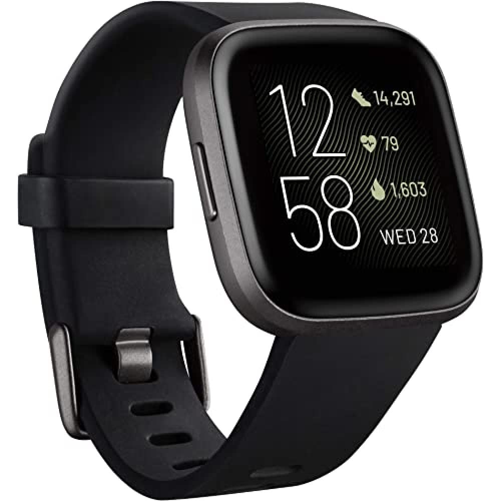 Fitbit Versa 2 Health and Fitness Smartwatch with Heart Rate, Music, Alexa Built-In, Sleep and Swim Tracking, Bordeaux/Copper Rose, One Size (S and L Bands Included)