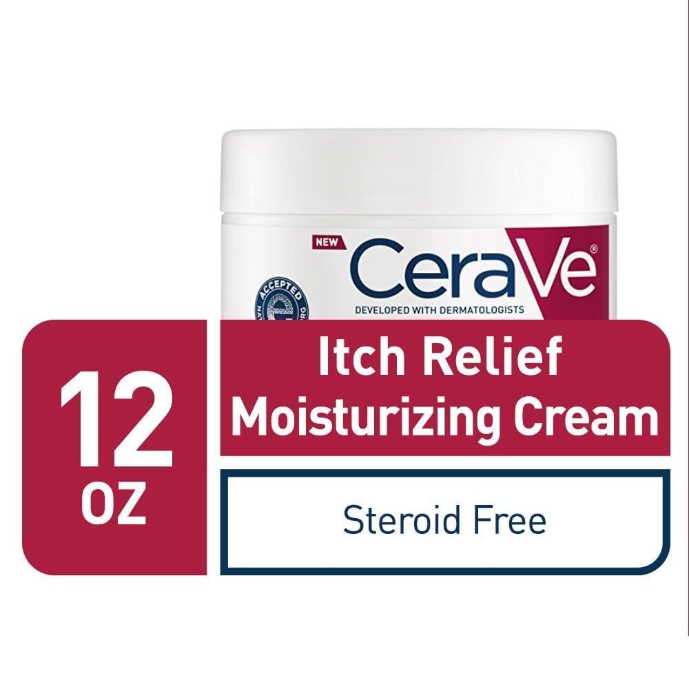 CeraVe Moisturizing Cream for Dry Skin Relief | 12 Ounce | Fragrance Free Cream with Pramoxine for Itch Relief