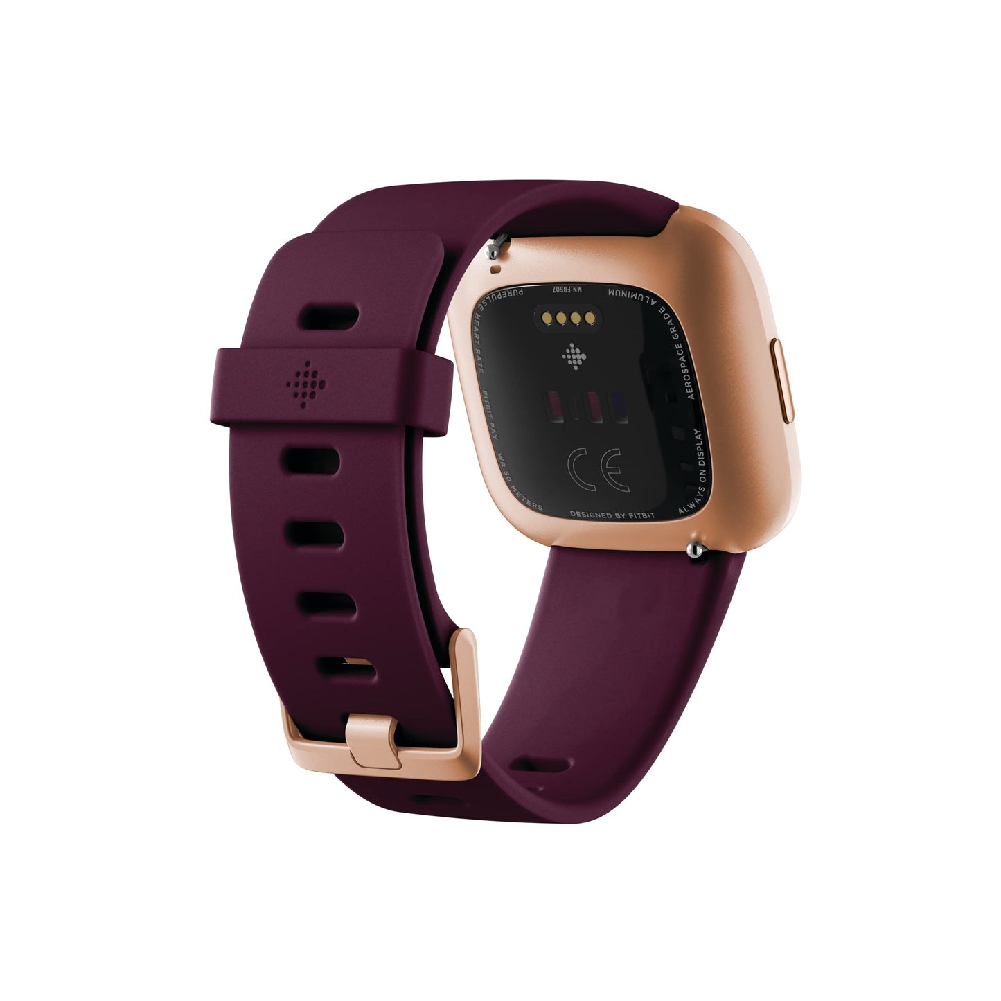 Fitbit Versa 2 Health and Fitness Smartwatch with Heart Rate, Music, Alexa Built-In, Sleep and Swim Tracking, Bordeaux/Copper Rose, One Size (S and L Bands Included)