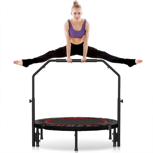 450 LBS Rebounder for Adults,40" Mini Rebounder Foldable Fitness Rebounder with Adjustable Foam Handle, Rebounder Jumping Cardio Trainer for Indoor/Outdoor Exercise Workout