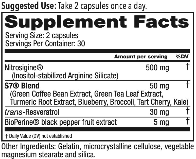 Juvenon BloodFlow-7 Nitric Oxide Supplement with Nitrosigine 60 Count (Pack of 3)