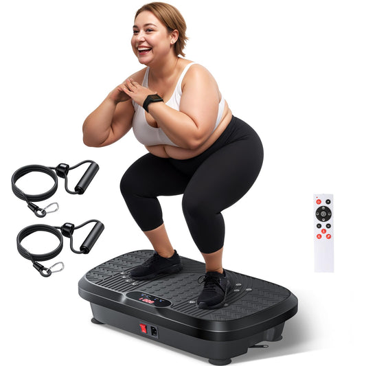 Vibration Plate Exercise Machine, Whole Body Workout Vibration Plate for Lymphatic Drainage, 240 Adjustable Speeds Power Vibrating Plate Home Fitness Platform for Shaping, Max Weight 330lbs