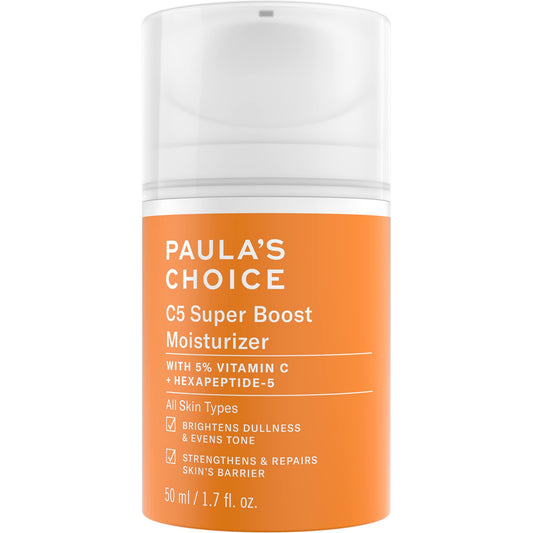 Paula's Choice C5 Super Boost Moisturizer with 5% Vitamin C & Squalane, Daily Face Lotion for Discoloration, Uneven Tone, Fine Lines & Acne-Prone Skin, Fragrance-Free & Paraben-Free