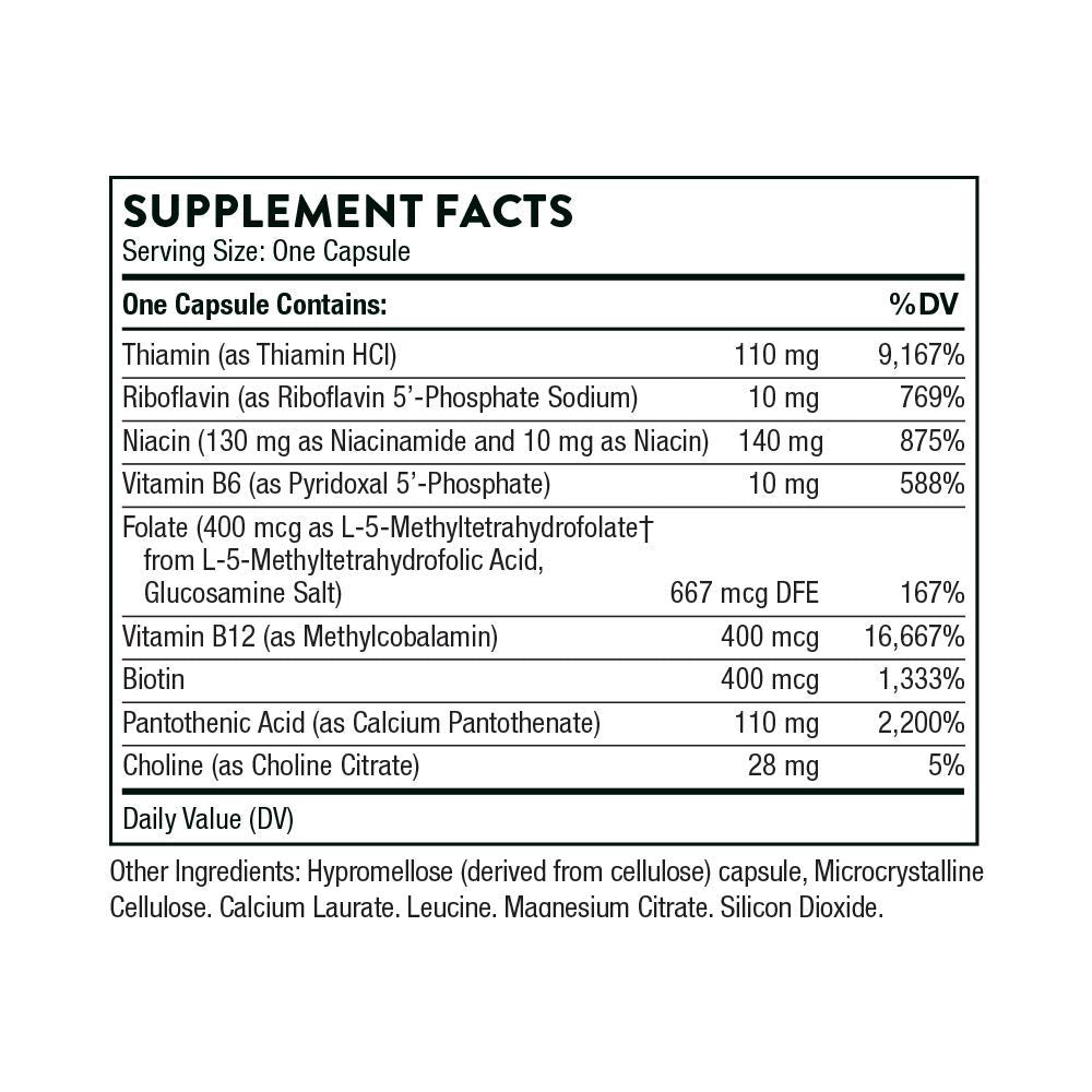 THORNE Basic B Complex (60 Capsules) & Memoractiv (60 Capsules) Bundle - Supports Brain Health, Cellular Energy Production & Focus - Gluten Free, Dairy Free