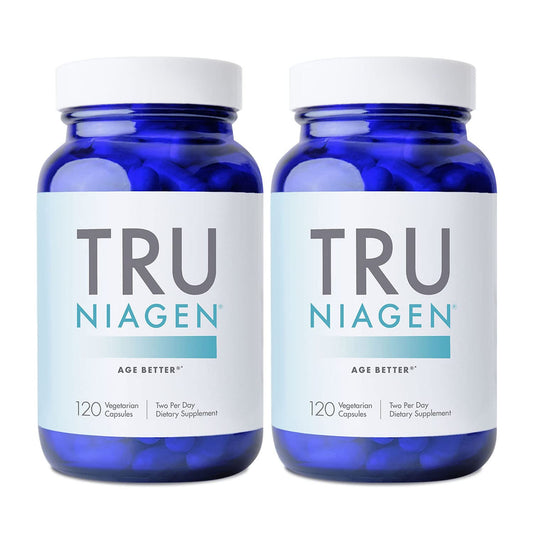 TRU NIAGEN Patented NAD+ Supplement for Anti Aging and Cell Regeneration, Niagen, 60 300 mg Servings | Supports Cellular Energy, Brain, Muscle | Nicotinamide Riboside (NR) Take 2 Daily | 2 Bottles