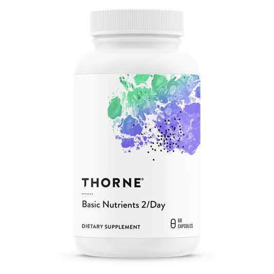 THORNE Basic Nutrients 2/Day - Comprehensive Daily Multivitamin with Optimal Bioavailability - Vitamin and Mineral Formula - Gluten-Free, Dairy-Free, Soy-Free - 60 Capsules - 30 Servings