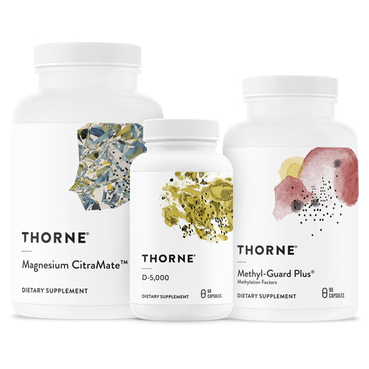 THORNE Essential Wellness Trio - Methylation Support + Magnesium CitraMate + Vitamin D-5000-60 Servings