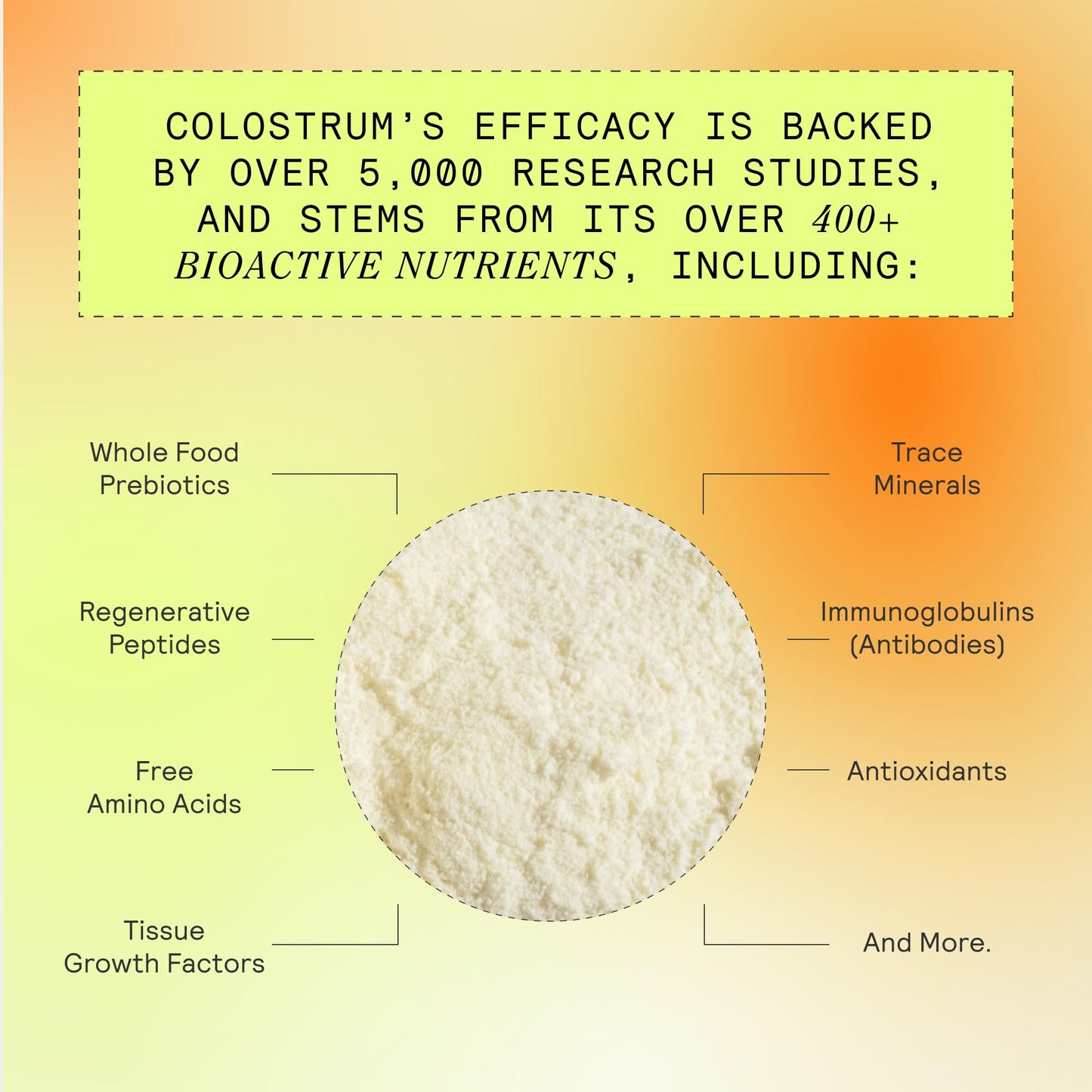 ARMRA Colostrum™ Premium Powder, Grass Fed, Gut Health Bloating Immunity Skin & Hair, Contains 400+ Bioactive Nutrients, Potent Bioavailable, Keto, Gluten & Fat Free (Blood Orange | 90 Servings)