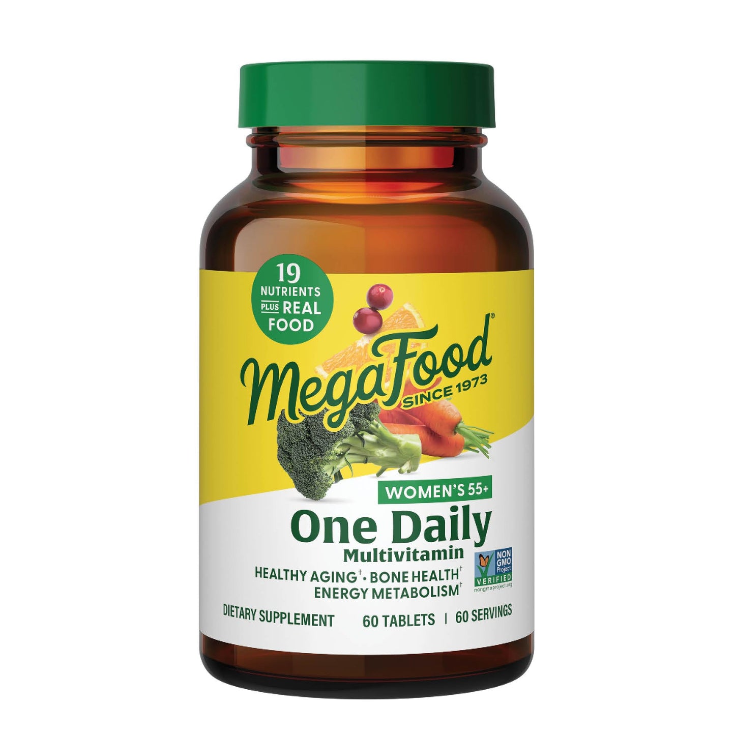 MegaFood Women's 55+ One Daily Multivitamin for Women with Vitamin A, Vitamin C, Vitamin D3 & Vitamin E for Optimal Aging Support- Plus Real Food- Bone & Immune Support Supplement- Vegetarian-60 Tabs