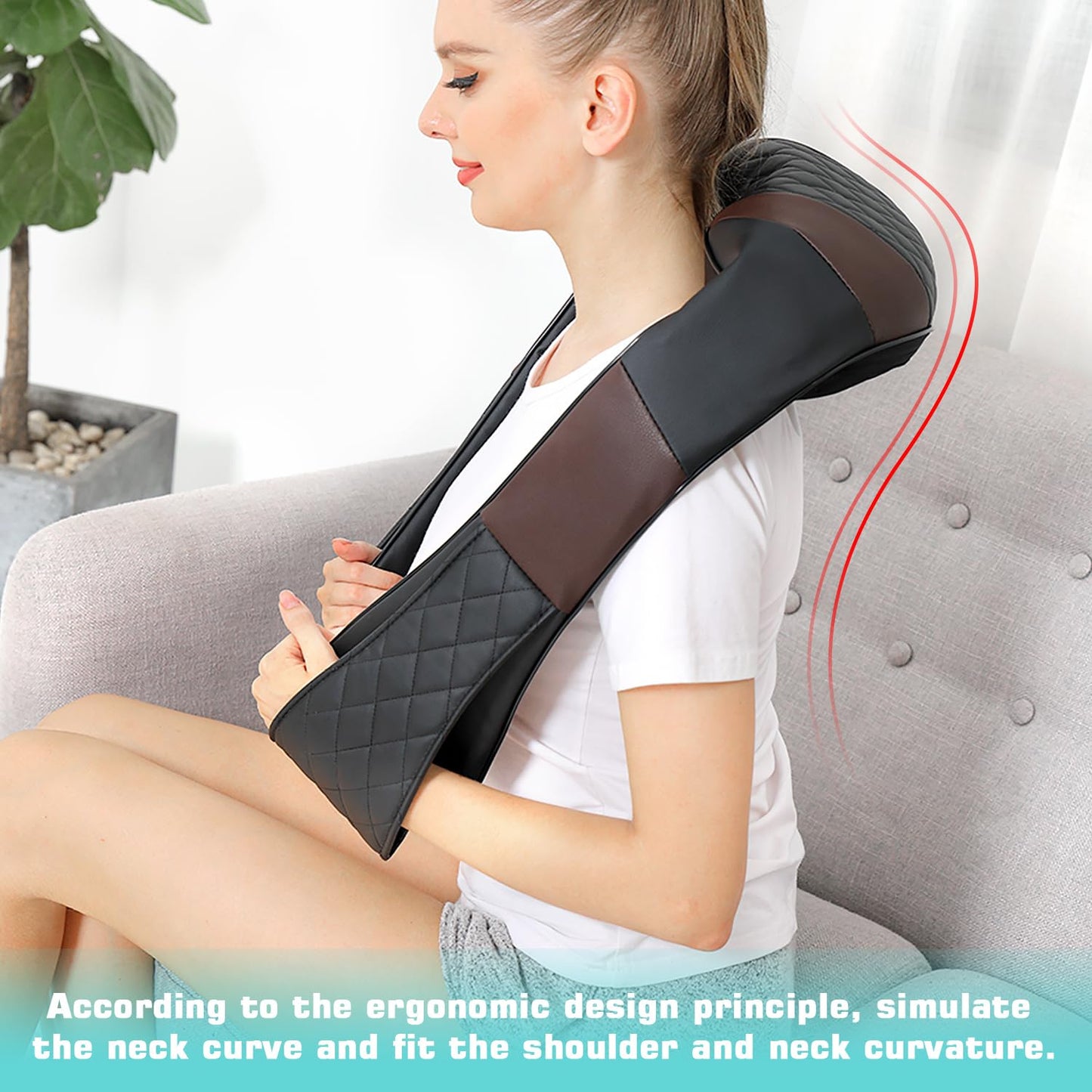 Neck Massager, Shiatsu Back Neck and Shoulder Massager with Heat - Deep Tissue 4D Kneading Massage Pillow for Body Muscle Pain Relief, Use at Home, Office, Car- Best Gifts for Women Men Mom Dad