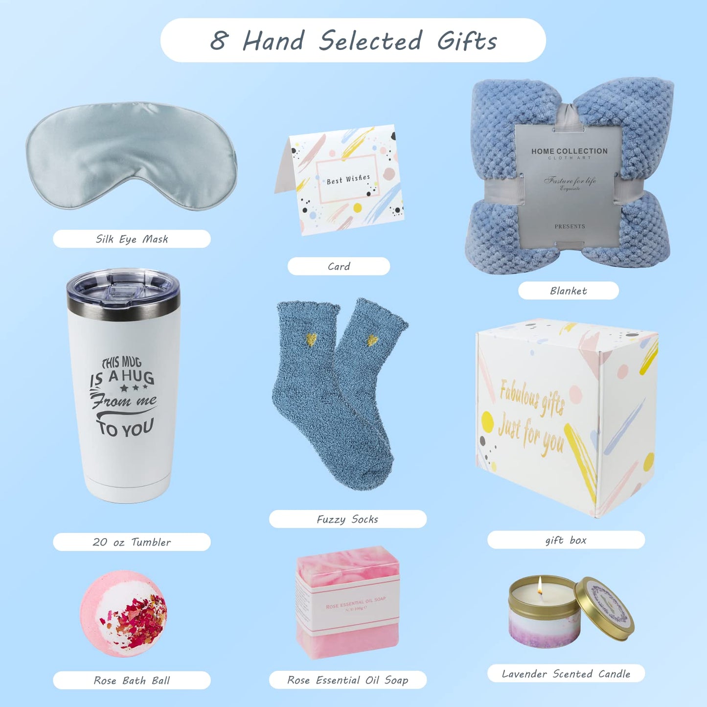 Gifts for Women, Gifts for Mom, Care Package for Women, Relaxing Spa Gift Set For Women, Birthday Baskets, Unique Holiday Gifts Basket for Women, Her, Sister, Mom, Girl Friend, Best Friends