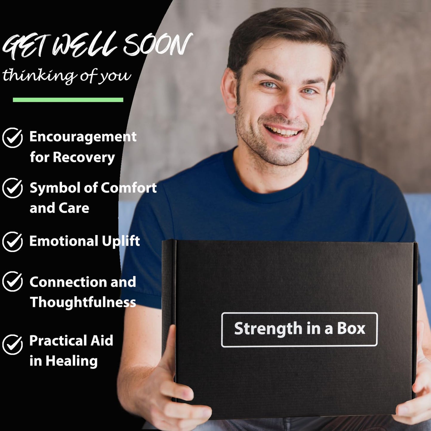 Get Well Soon Gifts for Men - Care Package for Men with Plush Blanket, Mug, Socks, and so on - Get Well Basket for Men Dad Friend After Surgery