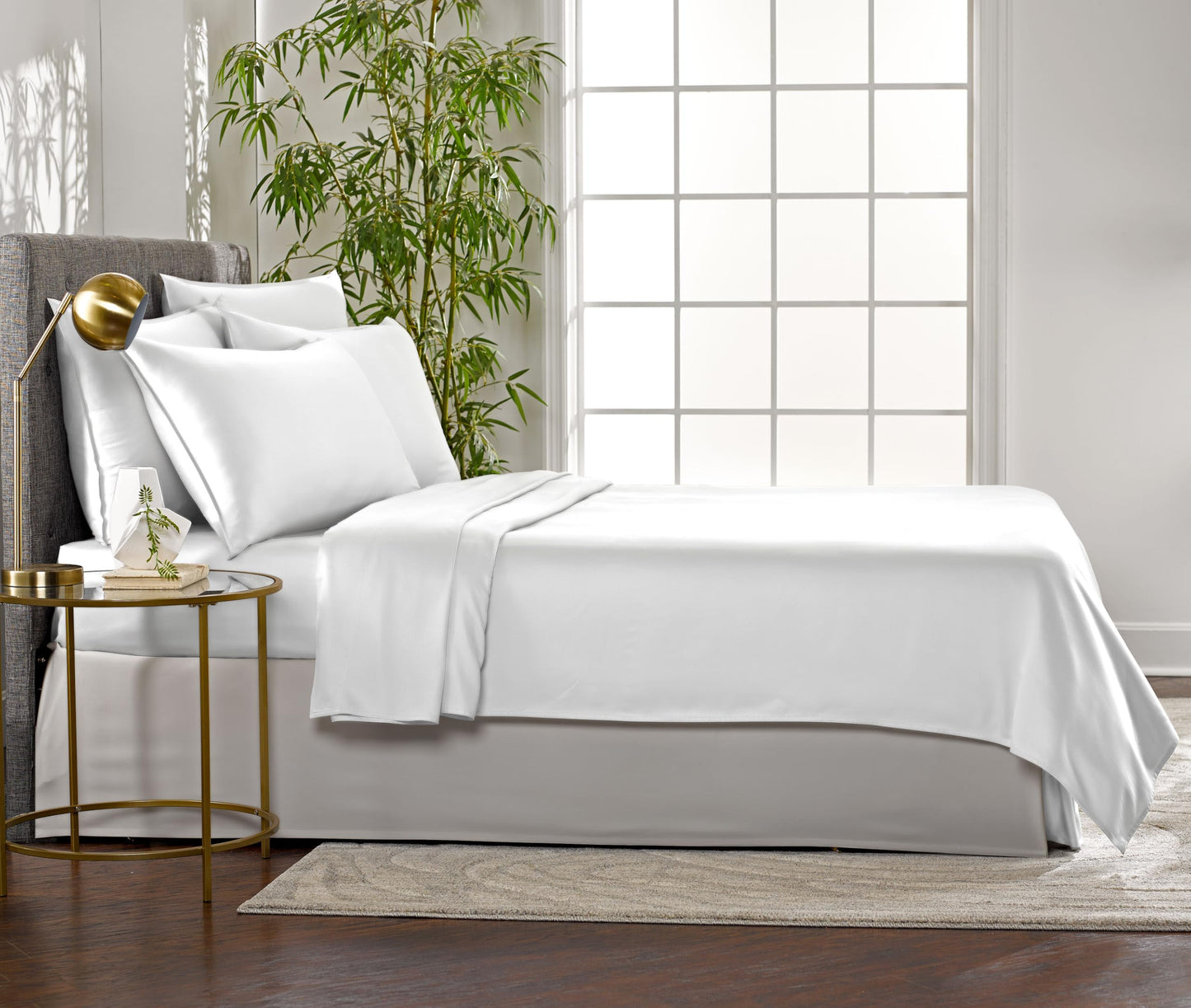 King Sheets by Pure Bamboo, Genuine 100% Organic Viscose Derived from Bamboo Bed Sheet Set, Luxuriously Soft & Cooling, Double Stitching, Lifetime Quality Promise (King, White)