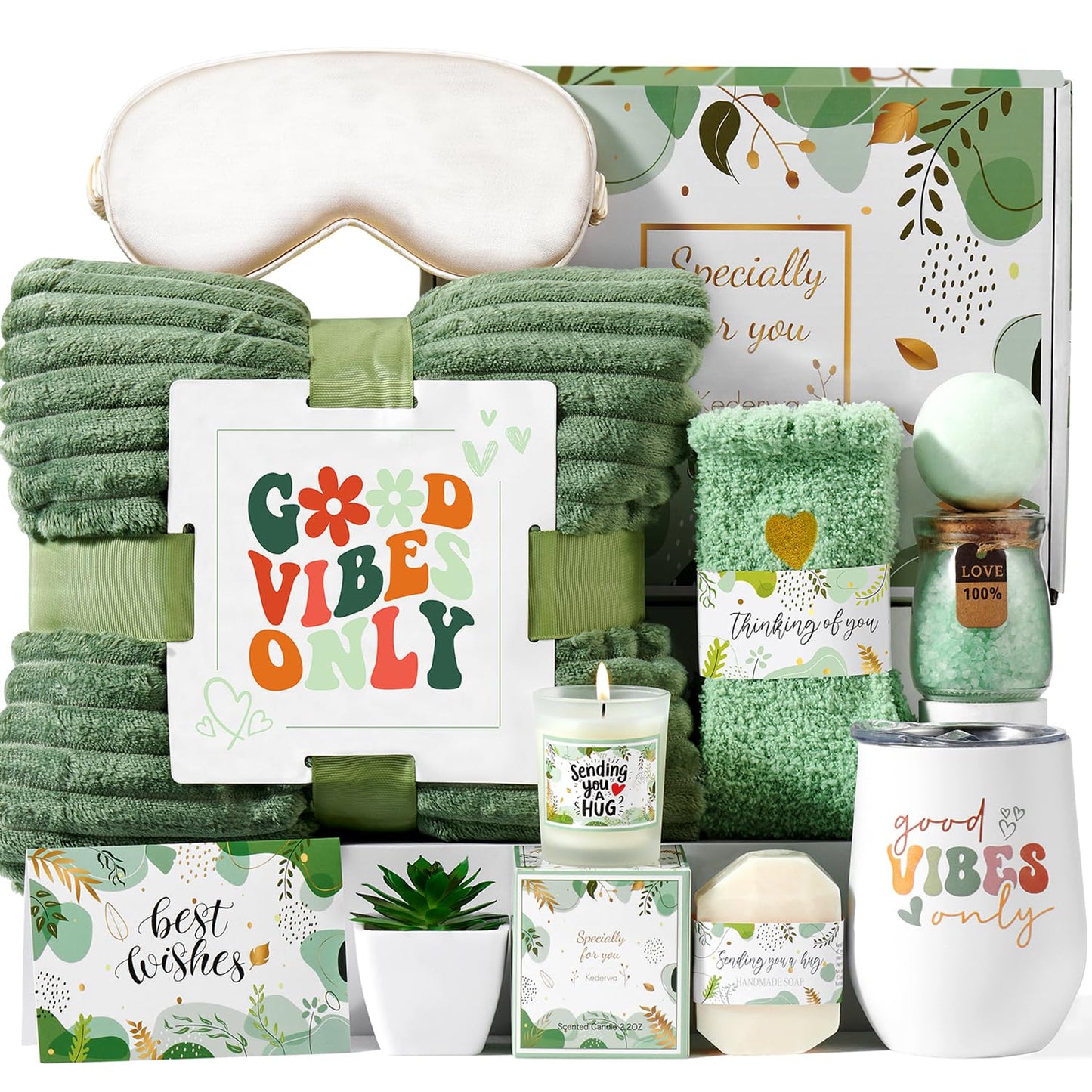 Self Care Gifts for Women Get Well Soon Gifts Basket,Relaxing Spa Gifts Basket Care Package with Tumbler and Blanket Thinking of You Gifts for Mom Wife Sister Best Friends