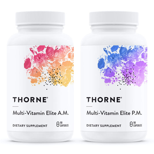 THORNE Multi-Vitamin Elite - Daily Nutritional Supplement - AM Formula Supports Cellular Energy Production and PM Formula Supports Restful Sleep - Gluten-Free, Dairy-Free - 180 Capsules - 30 Servings