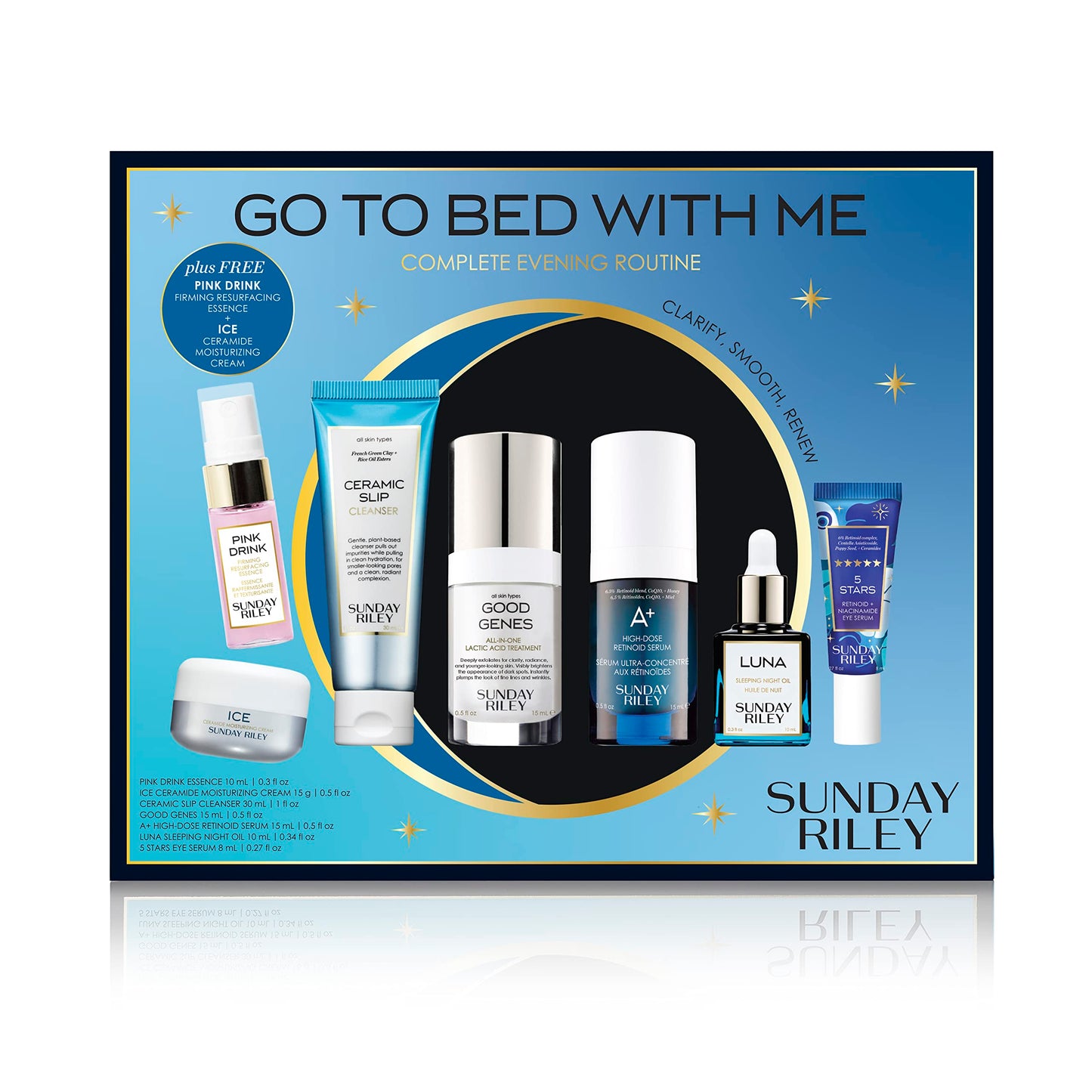 Sunday Riley Go To Bed With Me Complete Anti-Aging Evening Skincare Set