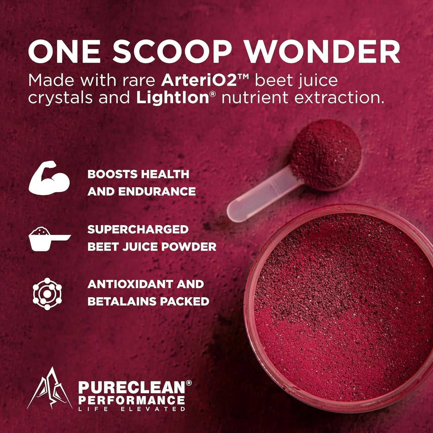 PureClean Organic Beet Juice Powder - Nitric Oxide Supplement - 100% USA Grown Beets - Organic Beet Root Powder 30 Servings, 300g (2 Jars 60 Servings)