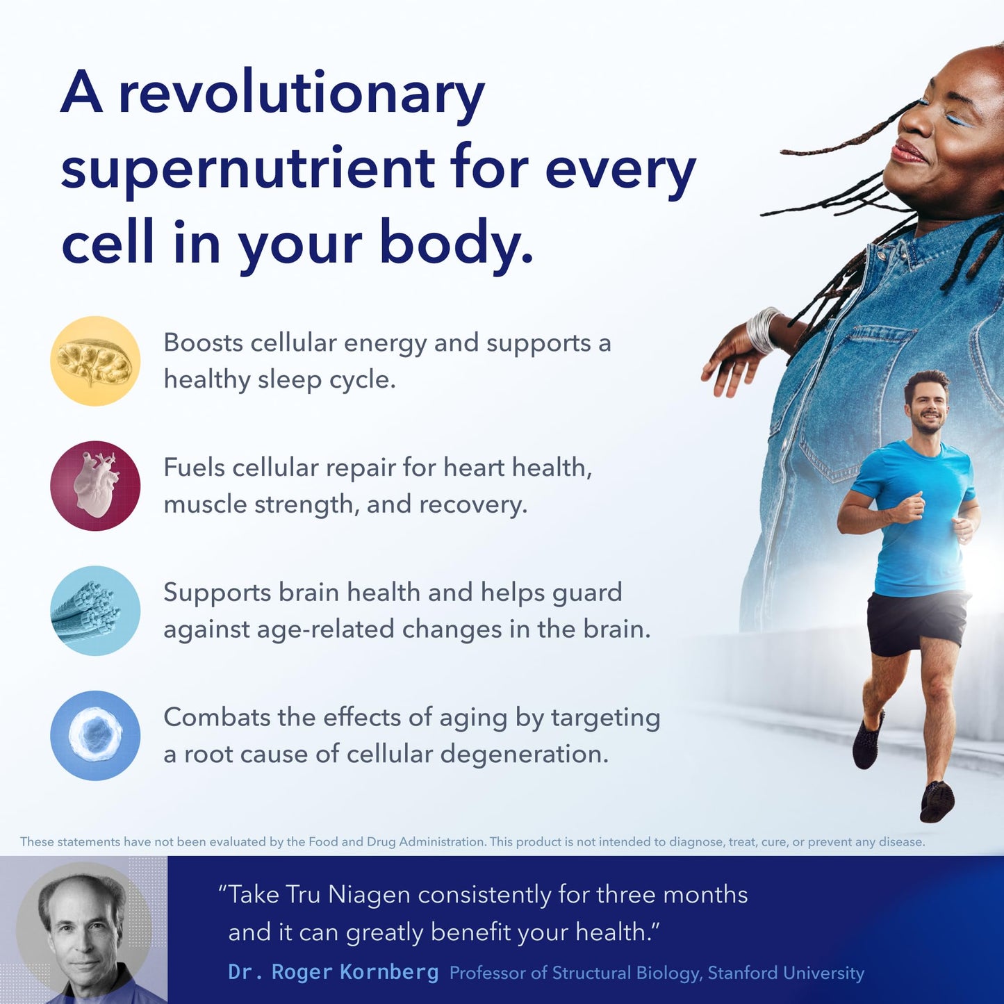 TRU NIAGEN Patented NAD+ Supplement for Anti Aging and Cell Regeneration, 300 mg Niagen, 30 Servings | Supports Cellular Energy, Brain, Muscle | Nicotinamide Riboside (NR) Take 1 Daily | 2 Bottles