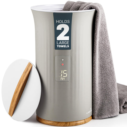 Live Fine Towel Warmer | Bucket Style Luxury Heater with LED Display, Adjustable Timer, Auto Shut-Off | Fits 40” x 70” Oversized Towel - Height 21.25 Inches and 12.9 Inches Wide