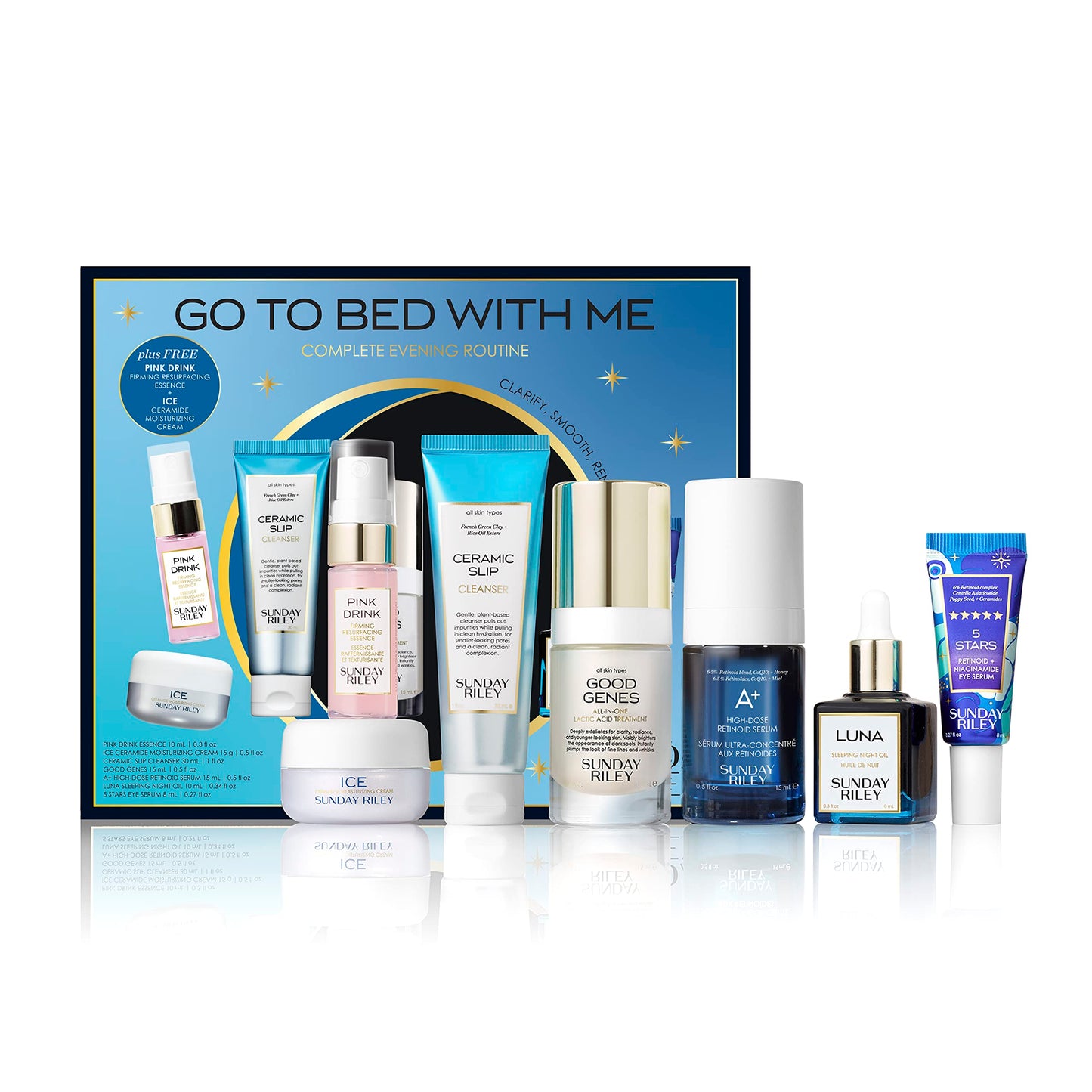 Sunday Riley Go To Bed With Me Complete Anti-Aging Evening Skincare Set