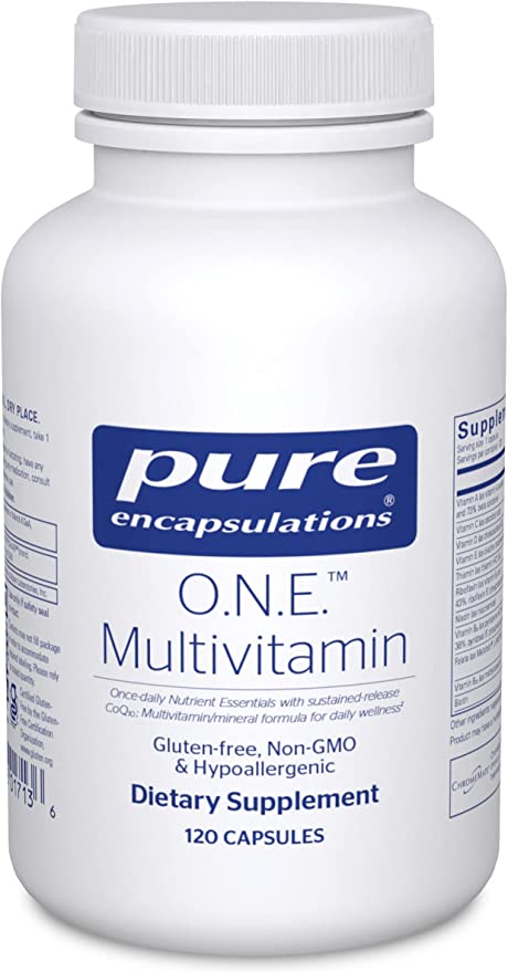 Pure Encapsulations O.N.E. Multivitamin | Once Daily Multivitamin with Antioxidant Complex Metafolin, CoQ10, and Lutein to Support Vision, Cognitive Function, and Cellular Health* | 120 Capsules