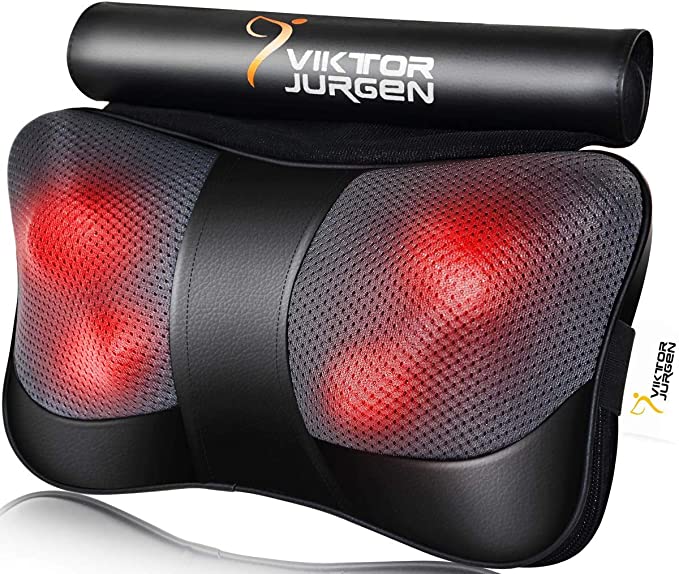 VIKTOR JURGEN Neck Massage Pillow Shiatsu Deep Kneading Shoulder Back and Foot Massager