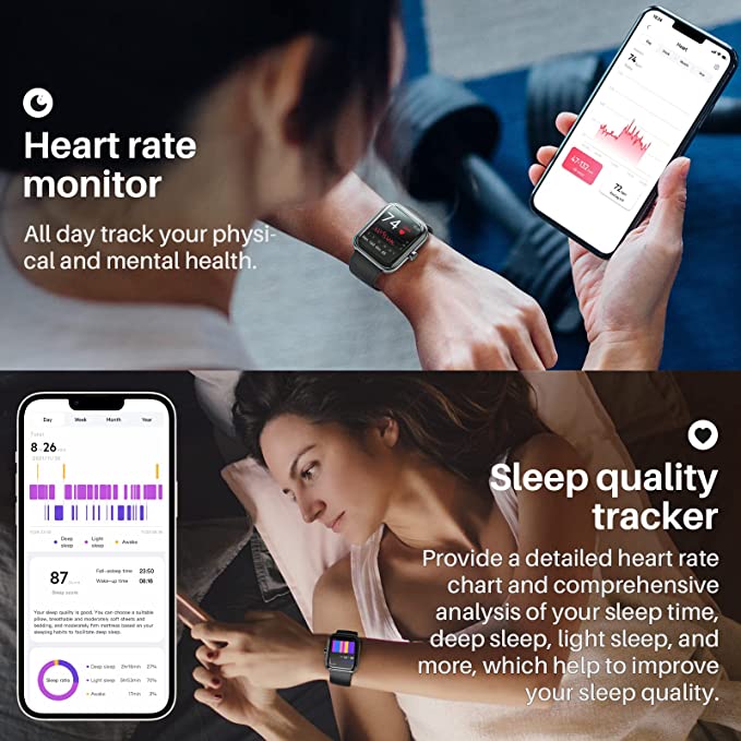 TOZO 44mm Smart Watch,  Alexa Built-in Fitness Tracker with Heart Rate and Blood Oxygen Monitor